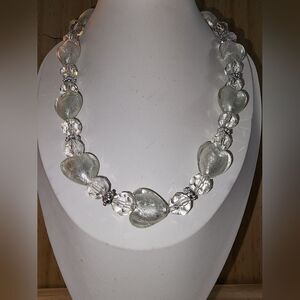Elegant Silver Heart Necklace 19"
